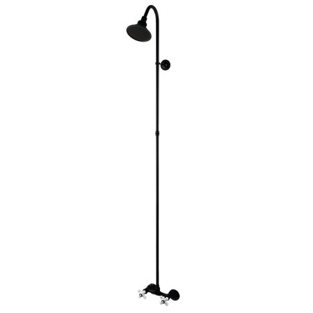 KINGSTON BRASS Shower Combo, Matte Black CCK2130PX